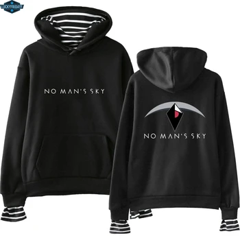 

2018 No Man's Sky Hoodies fake two-piece round collar Sweatshirts New Spring hip hop bf wind student Men Women Outwear