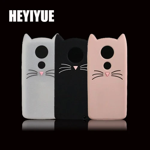 

For Motorola Moto E5 Plus 3D Silicon Cat Cartoon Soft Phone Back Skin Case Cover for Moto E5+ E5PLUS 6.0 inch