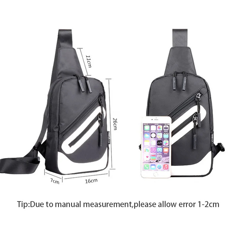 Men Women Backpack USB Charging Oxford Chest Bag Anti Theft Teenager Headphone Hole Night Reflection Design Shoulder Bag BP0221 (14)