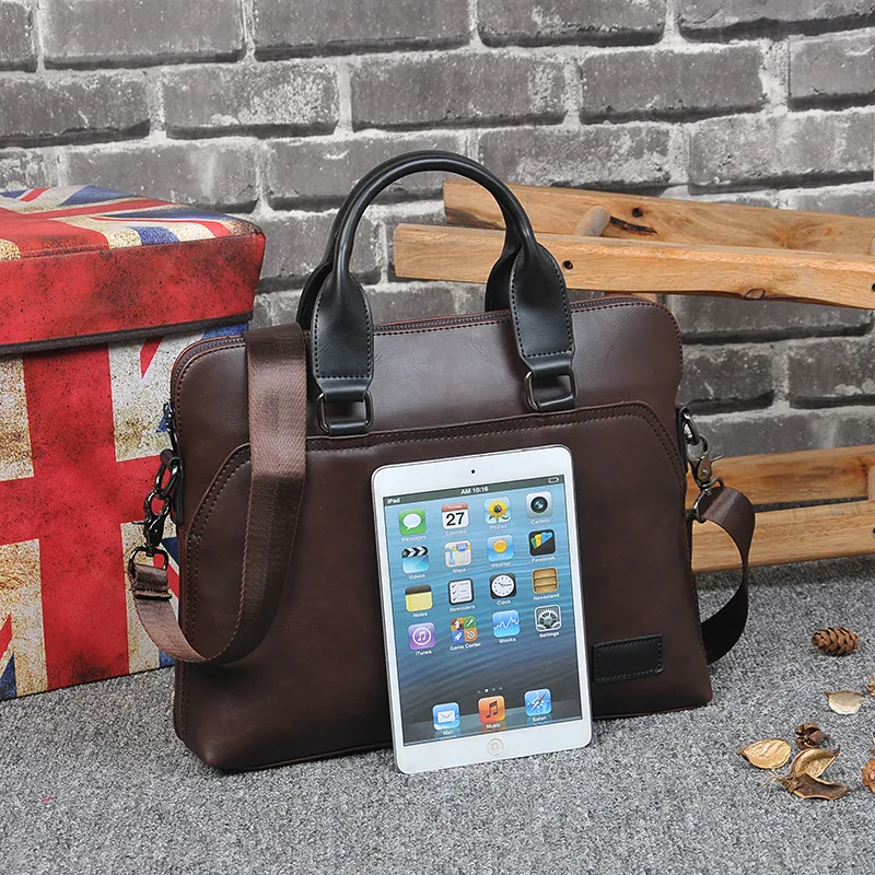 Винтажный Мужской портфель деловая офисная сумка Crazy horse кожаная сумка через плечо для 13 "ноутбука мужские сумки через плечо 173