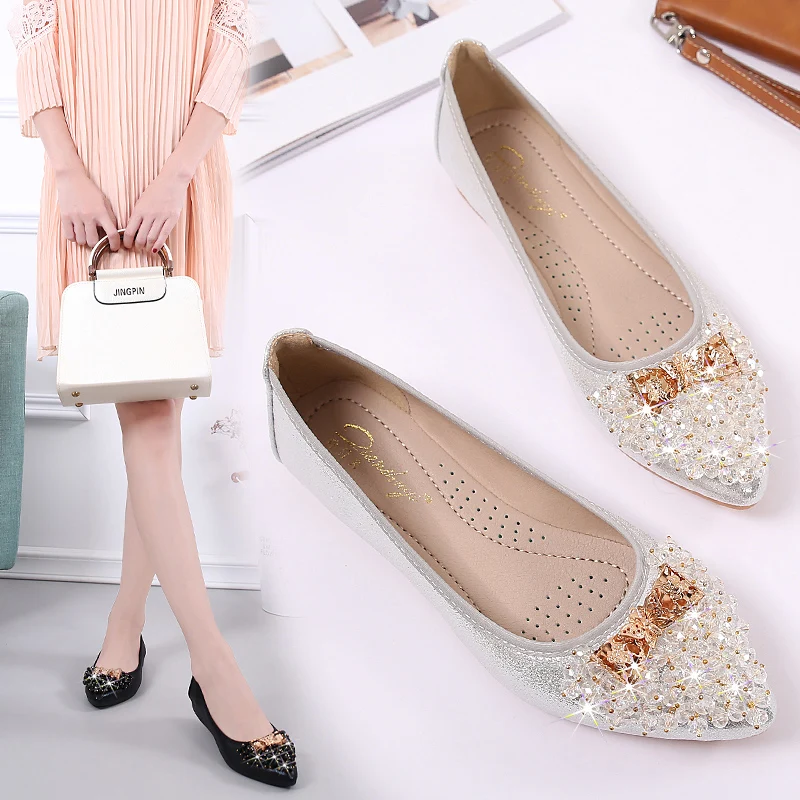 

2019 new wild flat bottom peas shoes shallow mouth soft bottom casual women's shoes