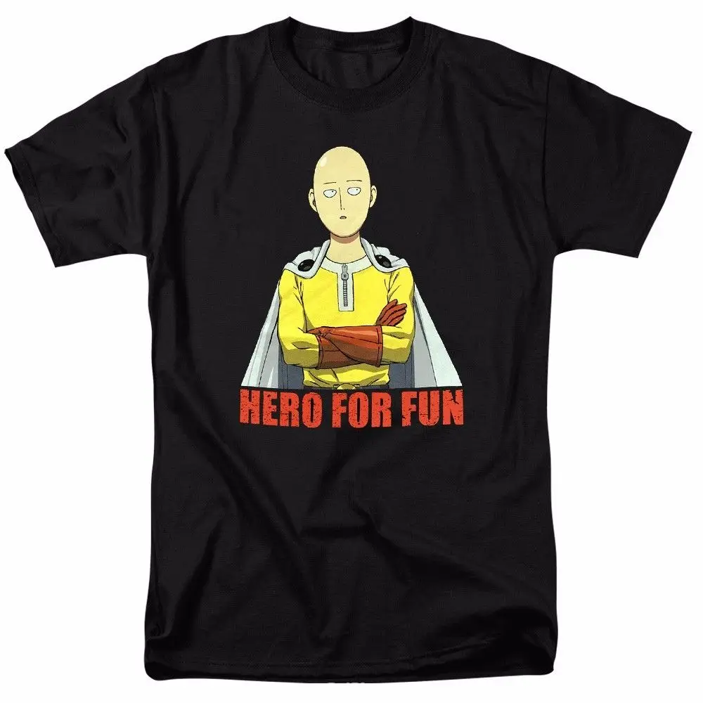 One Punch Man Hero For Fun аниме Лицензированная футболка для взрослых высокое качество