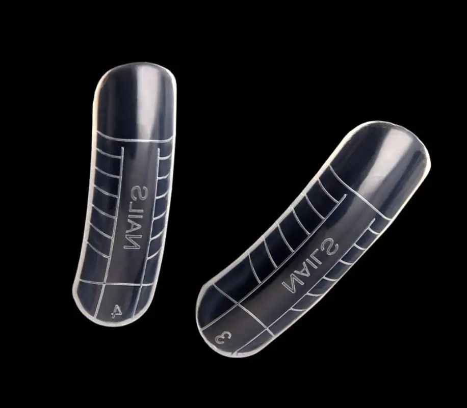 Shellhard 120pcs/box Professional Dual System Nail Form 12 Sizes Clear Dual Nail Forms Mold Model False Nail Tips For Nail Tools
