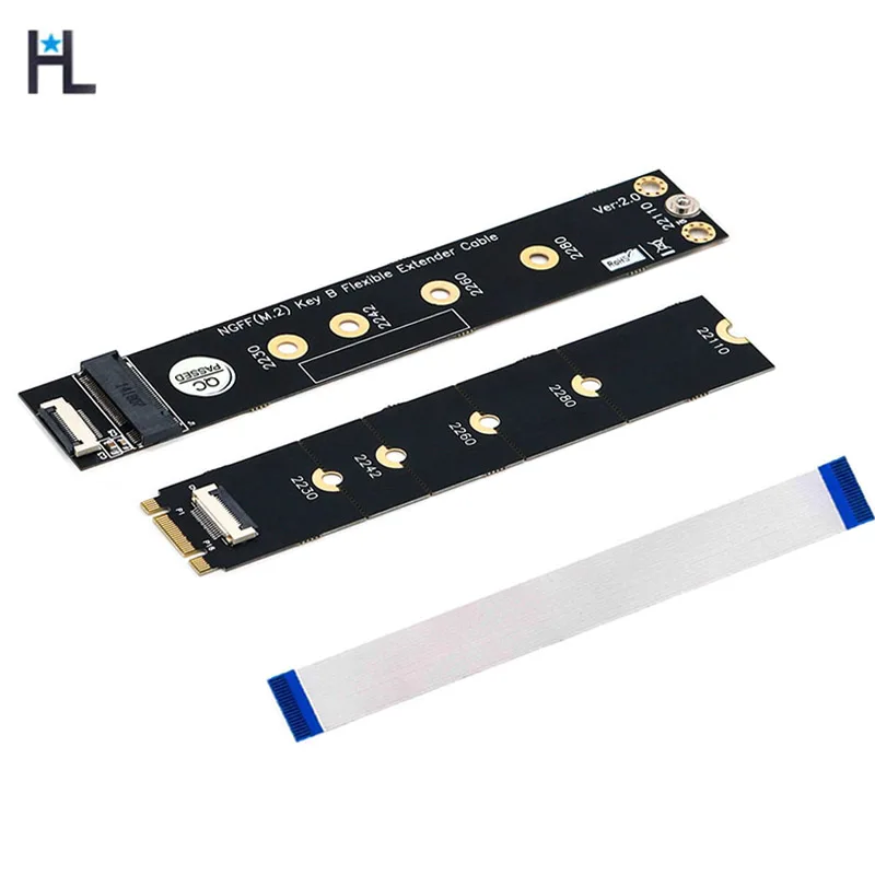 Адаптер интерфейса M.2 Key B 2230/2242/2260/2280/22110 SSD для NGFF KEY + M с гибким ПЛОСКИМ