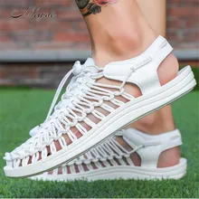 Mhysa/ г. Новые летние пляжные мужские туфли ручной работы дышащие Повседневные Удобные износостойкие Нескользящие сандалии M064