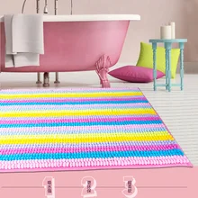 PAYSOTA ванная комната ковер Красивая цветная полоска коврик из синели двери Туалет спальня абсорбирующий нескользящий коврик можно стирать
