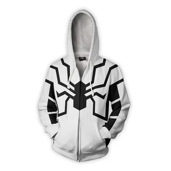 

YOUTHUP 2020 Cosplay Men's Clothing 3D Hoodies Men Coat Print Spiderman Hooded Sweatshirts Men White Tops Streetwear Plus Size