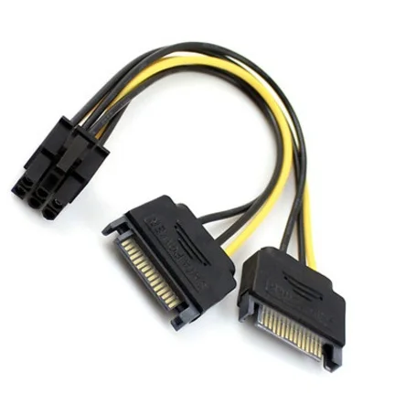 10 шт. корабль pci-e 6 Pin конвертер для двойной SATA разъем кабеля адаптера оптовиков