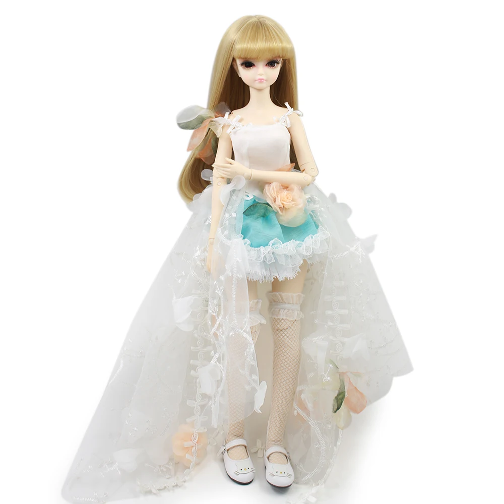 free-shipping-forturn-days-only-for-1-4-bjd-45cm-doll-white-flower-dress-legging-stocking