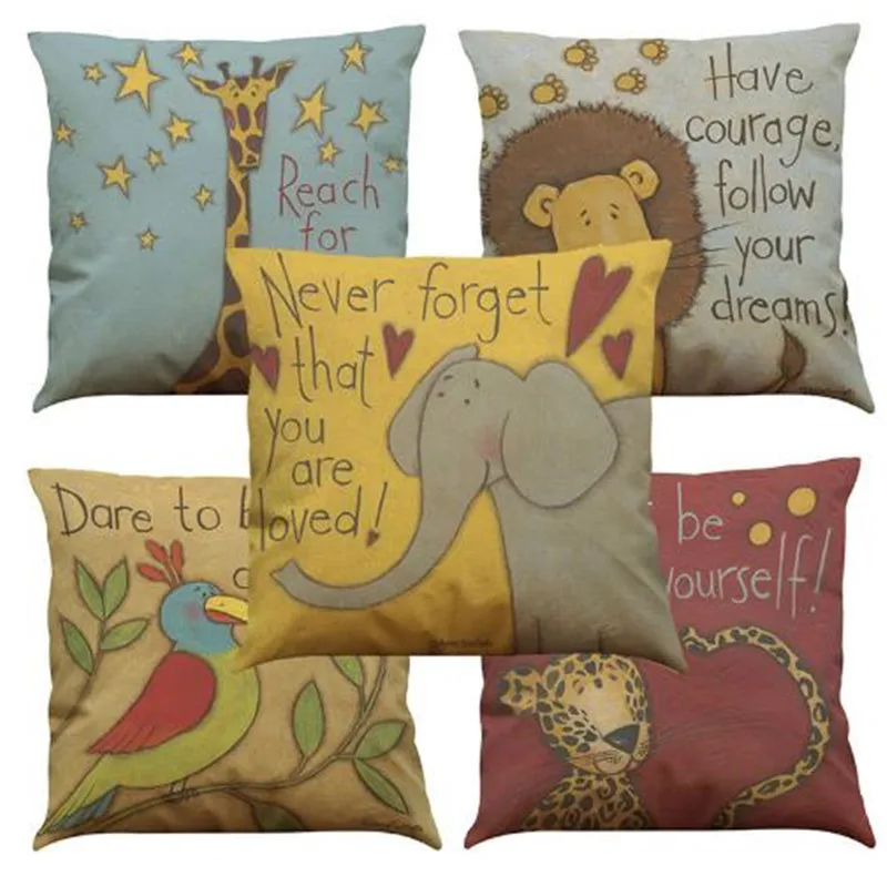 45cm*45cm Cushion cover Cartoon animal lion design linen/cotton pillow case Home decorative pillow cover 45cm*45cm Cushion cover Cartoon animal lion design linen/cotton pillow case Home decorative pillow cover