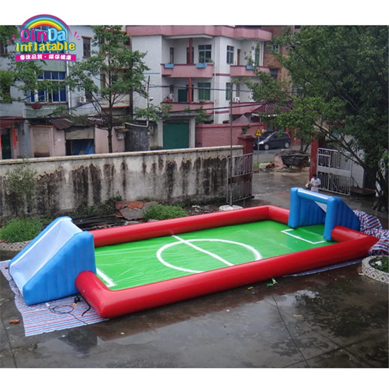 Customized soap football field inflatable soccer pitch, inflatable