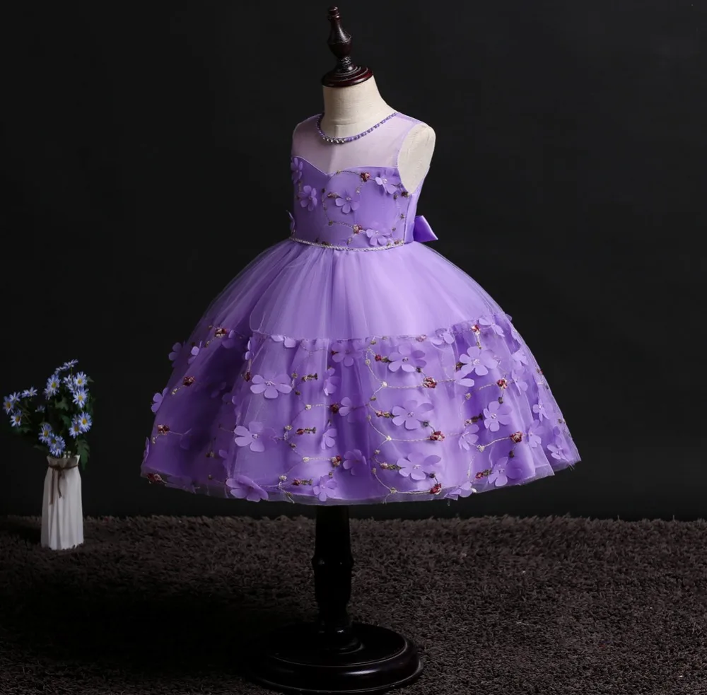 JaneyGao/Платья с цветочным узором для девочек для свадебной вечеринки, Детские вечерние платья, милые Элегантные Короткие праздничное платье