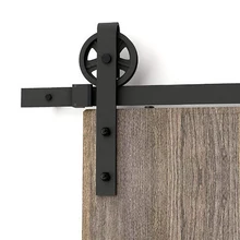 Para russo, vintage, roda industrial, deslizante, barril, madeira, porta, armário, cozinha, kit de pista, sistema de ferragem