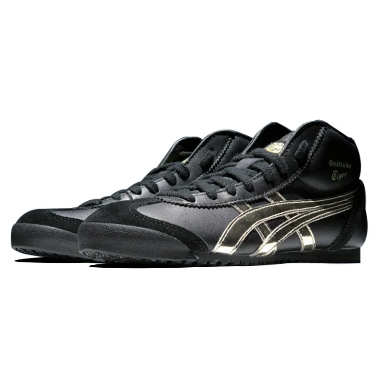 Оригинальный ONITSUKA TIGER MEXICO 66 Для мужчин женская обувь черного цвета золото мужской