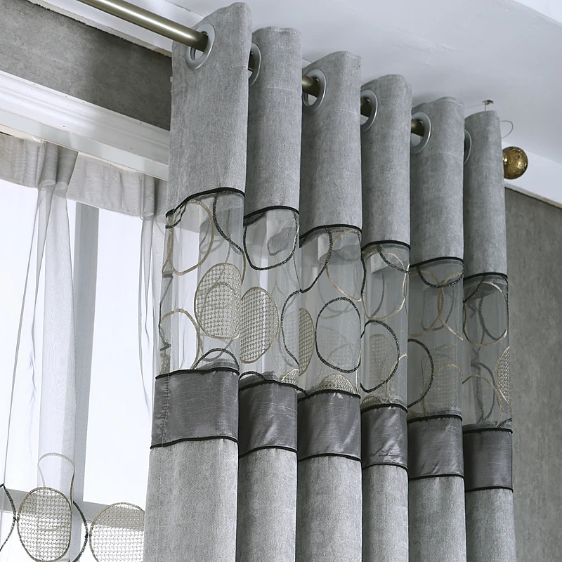 Tanie Jednolite kolory zasłony zaciemniające do sypialni szary tiul Splice nowoczesne zasłony do życia zasłony okienne rolety