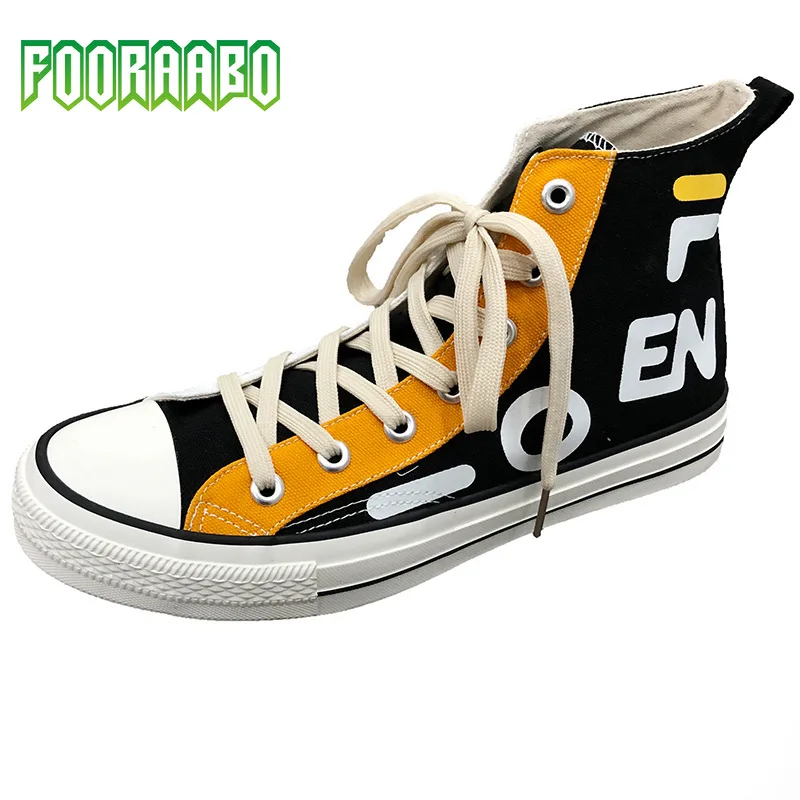 Fashion Sneakers High Top Men's Casual Canvas Shoes Breathable Comfortable Youth Classics All-match Four Seasons Shoes JA-64