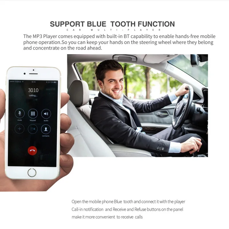Destacável do Carro Rds + Bluetooth Rádio Estéreo Automotivo Mais Novo fm am tf - Usb 3.5 Aux-in 1 Din 12v Painel Mp3 Player In-dash 19 High Quality Automóveis e motos