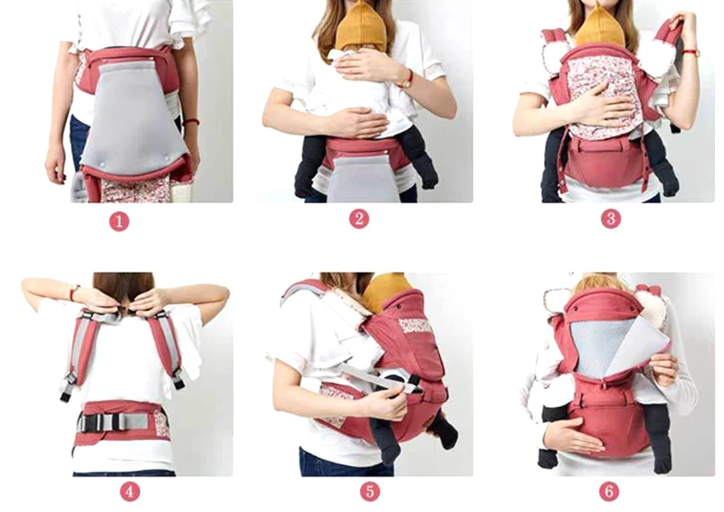 Baby Carrier Newborn Cradle Kids Sling Wrap Pouch Infant Hipseat Adjustable Comfortable Carriers Convenient For Household BB3022 (12)