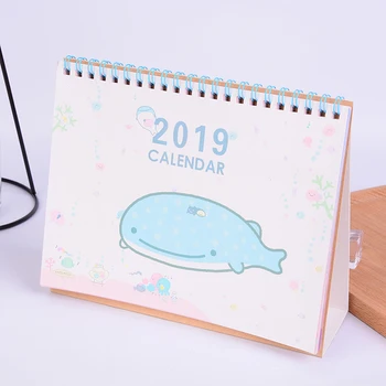 

2018-2019 Cute Cartoon Sumikko Gurashi Whale Standing Desk Calendar Desktop To Do List Daily Planner Book