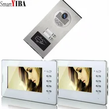 SmartYIBA система внутренней связи 2 монитора " HD цветной видеодомофон видео дверной звонок Система внутренней связи 2 дома