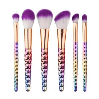 

6pcs Professional Makeup Eyebrow Foundation Power Blush Brush Purple Hair