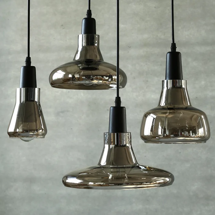 Glass Pendant Light Modern Shadow Smoke Glass Pendant Lamp Creative