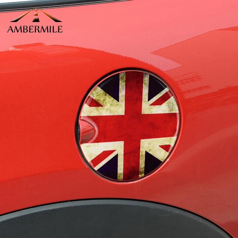 

AMBERMILE 3D Car Fuel Tank Cap Covers Stickers Auto Decoration Sticker for Mini Cooper S One F55 F56 R55 R56 R60 R61 Accessories