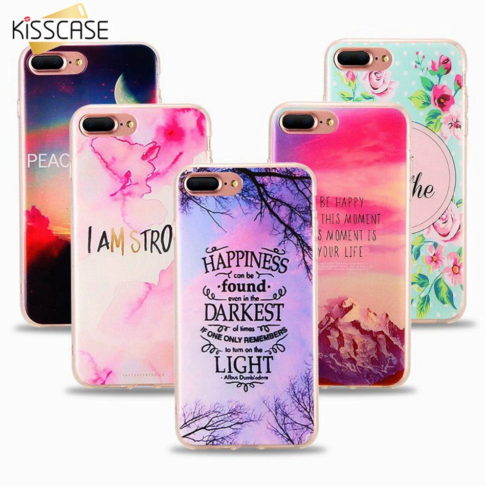 Kisscase чехол для iPhone 5S SE 6s 7 8 Plus Мотивирующий шаблон слова мягкие силиконовые чехлы X