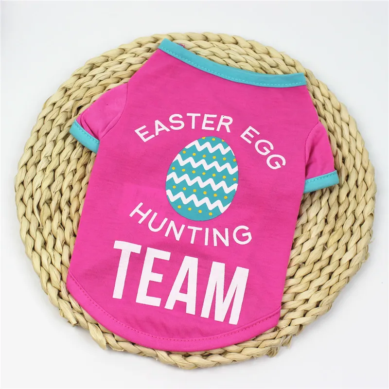 

Spring and summer pet dog clothes Easter eggs cat and dog vest tshirt Breathable Summer Vest Shirts For Teddy Dog Casual Clothes