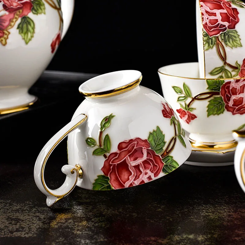 GLLead Европейский стиль Костяной фарфор кофейная чашка и блюдце для домашнего офиса модная керамическая чашка чайная чашка тарелка набор