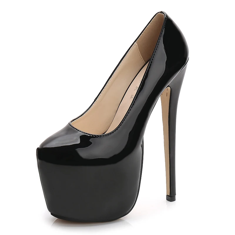 MAIERNISI женская обувь весна/осенние пикантные Свадебные Женские туфли-лодочки с круглым носком на платформе; очень высокий туфли-лодочки на каблуке Карамельный цвет туфли на высоком каблуке - Цвет: black