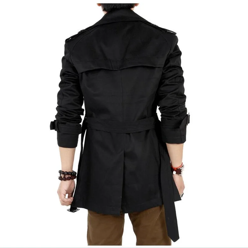  2018 Trench Coat Men Classic Double Breasted Mens Long Coat Masculino Mens Clothing Long Jackets & 