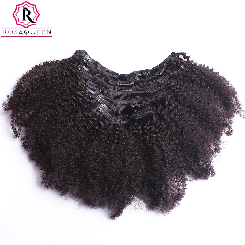 Afro Kinky Curly Clip In Human Hair Extensions 4B 4C ...