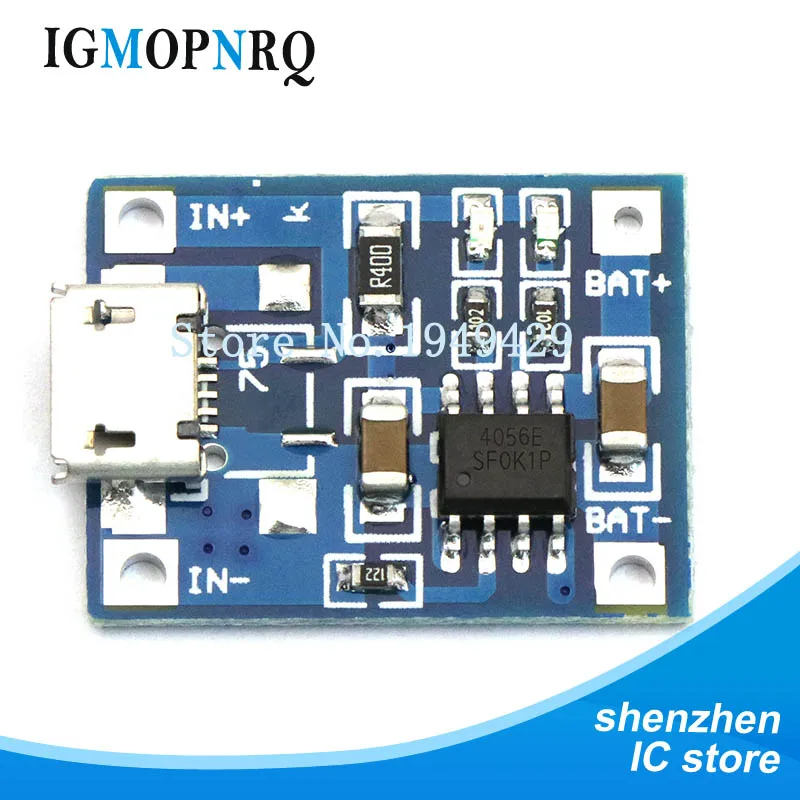 

5pcs USB 5V 1A 18650 TP4056 Lithium Battery Charger Module Charging Board With Protection Dual Functions 1A Li-ion