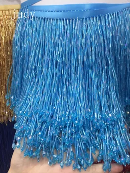 

tassels ym0289# 15cm Lace jewelry blue diamond pendant tassel lace DIY Latin dress dress jewelry fringe trim alibaba express