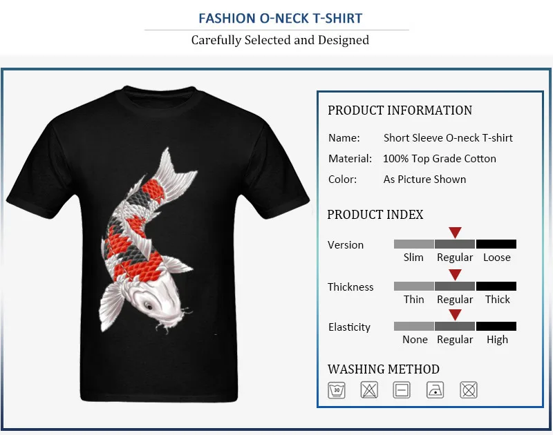 Special Design Summer/Fall 4-2-fish-tattoos-picture Short Sleeve T Shirts 100% Cotton Crew Neck Men's Tops Shirt Print Sweatshirts 4-2-fish-tattoos-picture