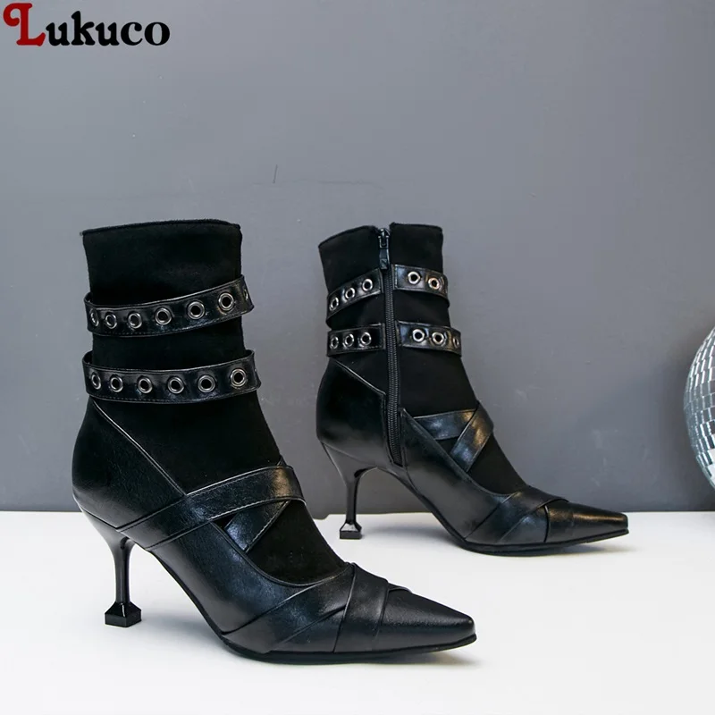 

Lukuco New Sale Zipper Boot Ridding Botas Big Large Size 43 44 45 46 47 48 High Quality Shoes Handmade Fast Shipping Lady Pmups