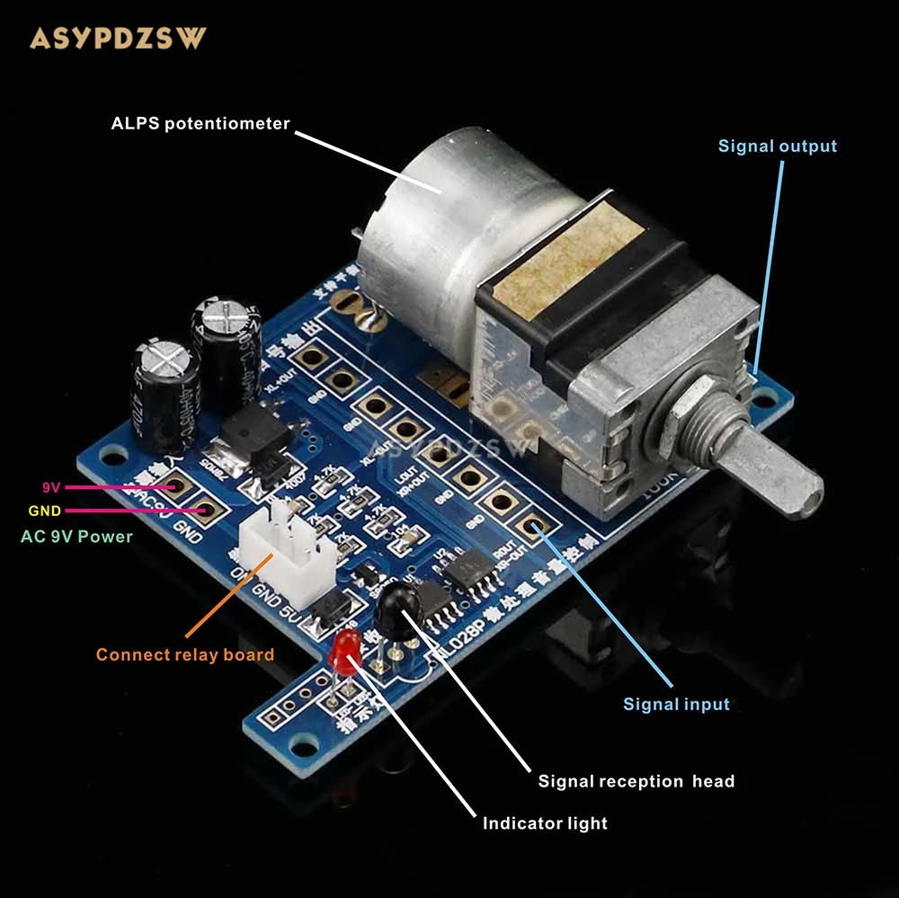 WL028 предусилитель усилитель мощности Баланс входной выход дистанционное управление громкостью доска с ALPS мотор потенциометра