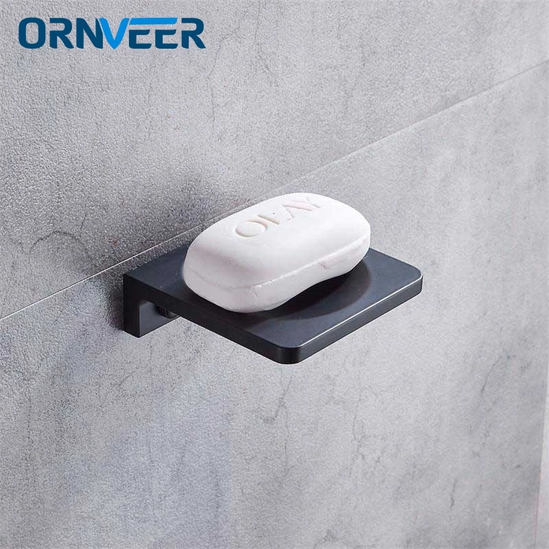 Space Aluminum Black Soap Dish Wall Mounted Bathroom Accessories
