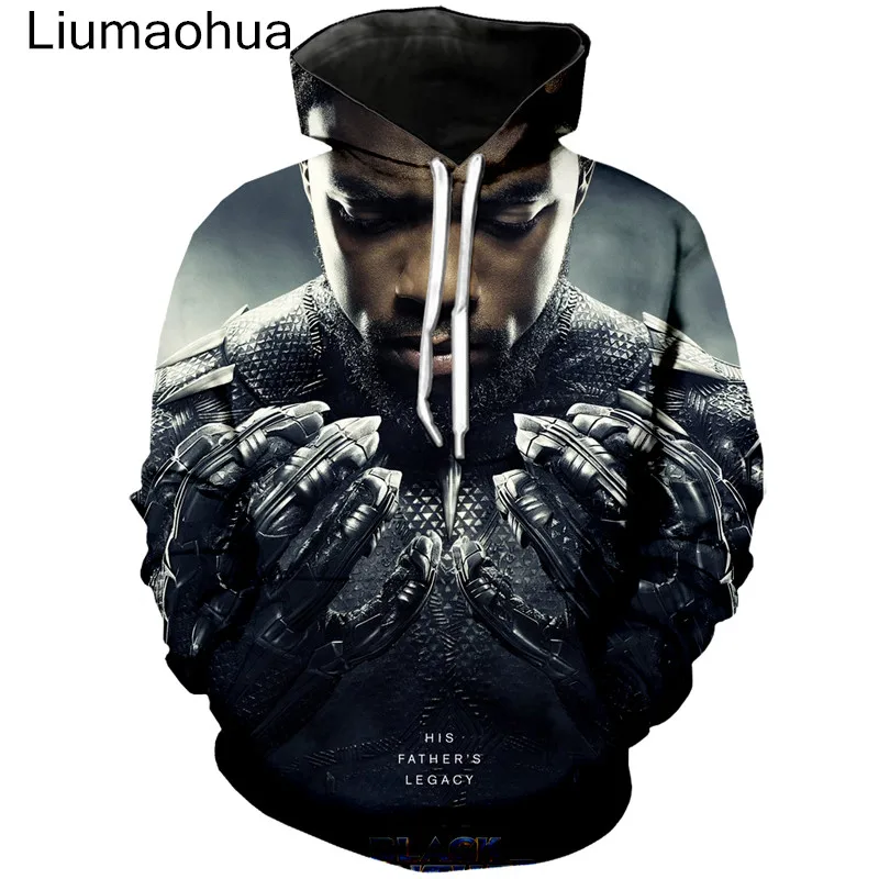 

Liumaohua 2018 New movie Black Panther 3D printing fashion hoodie men and women spring and autumn sweatshirt free shipping