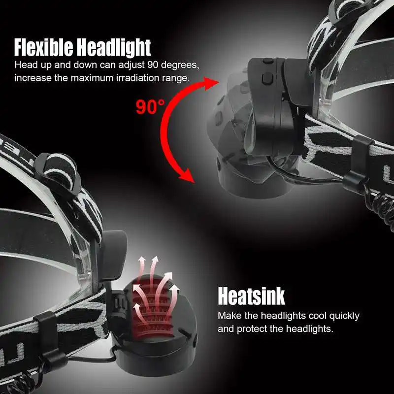8 led super bright headlamp red light headlight rechargeable head flashlight torch lamp 1 (5)