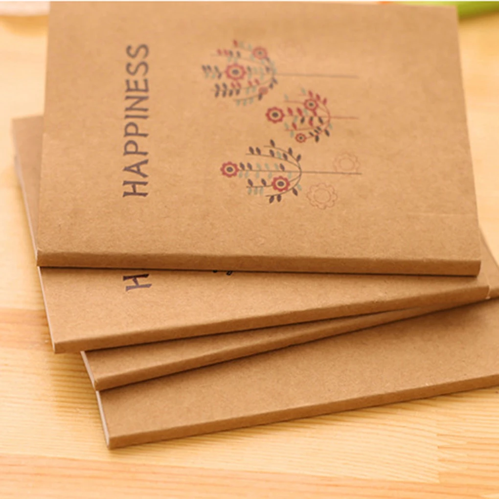 

Mini Diy Cute Vintage Happiness Birds And Flower Kraft Notepad Blank Sketchbook Notebook Planners New Design