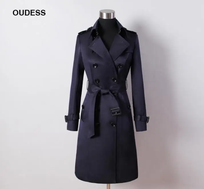bleu Femme Kaki Printemps Dames Noir Tranchée Femmes Feminino kaki Manches Royal Manteau Pardessus Manteaux Européenne Longues Automne breasted rouge Double Casaco Hqf6Fw