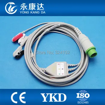 

Free shipping Bruker one-piece series patient ECG cable with leads,12pin ecg leadwires