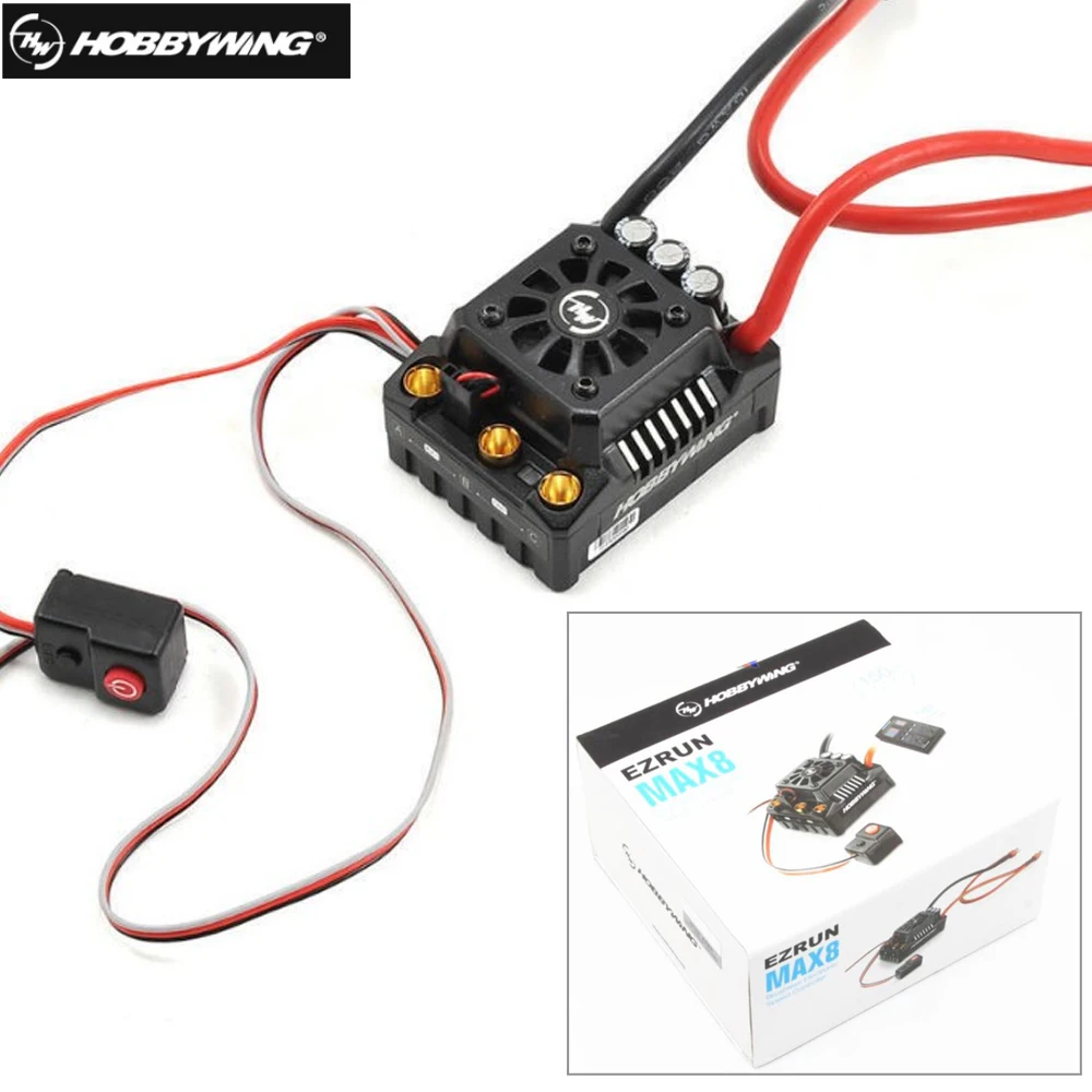 US $125.95 Hobbywing EZRUN Max8 150A ESC Waterproof WP Brushless Speed Controller With Programming Card XT90 T TRX Plug For RC 18 Car