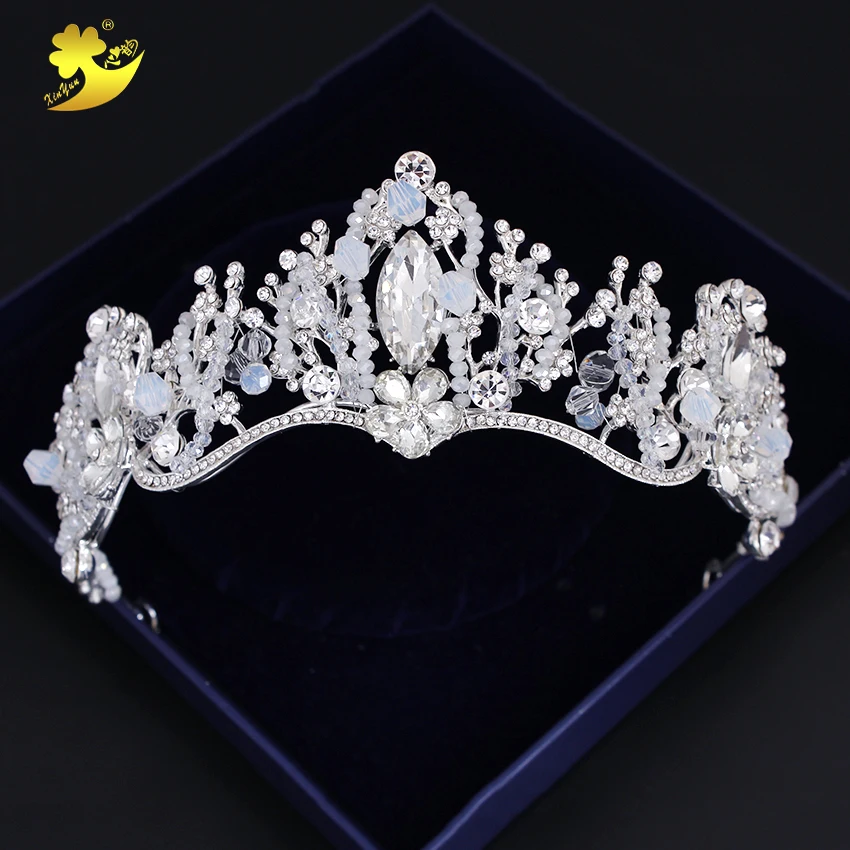 

Xinyun Wedding Hair Accessories Shining Crystals Ornaments Fashion Bijouterie Sparking Rhinestones Crown Bright Zircon Jewelry