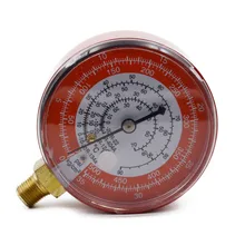 Инструменты для ремонта автомобилей кондиционирования воздуха высокого(красный) Давление датчик хладагента R134A R404A R22 R12 0-35 кг/cm2 и 0-500PSI