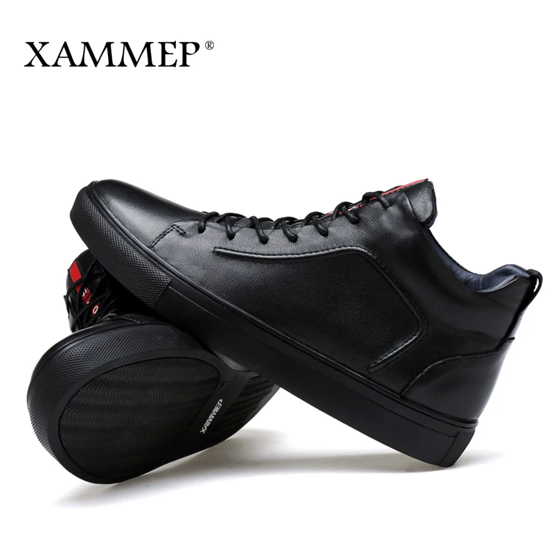 Ботинки Xammep мужские зимние натуральная кожа плюшевые плоская подошва