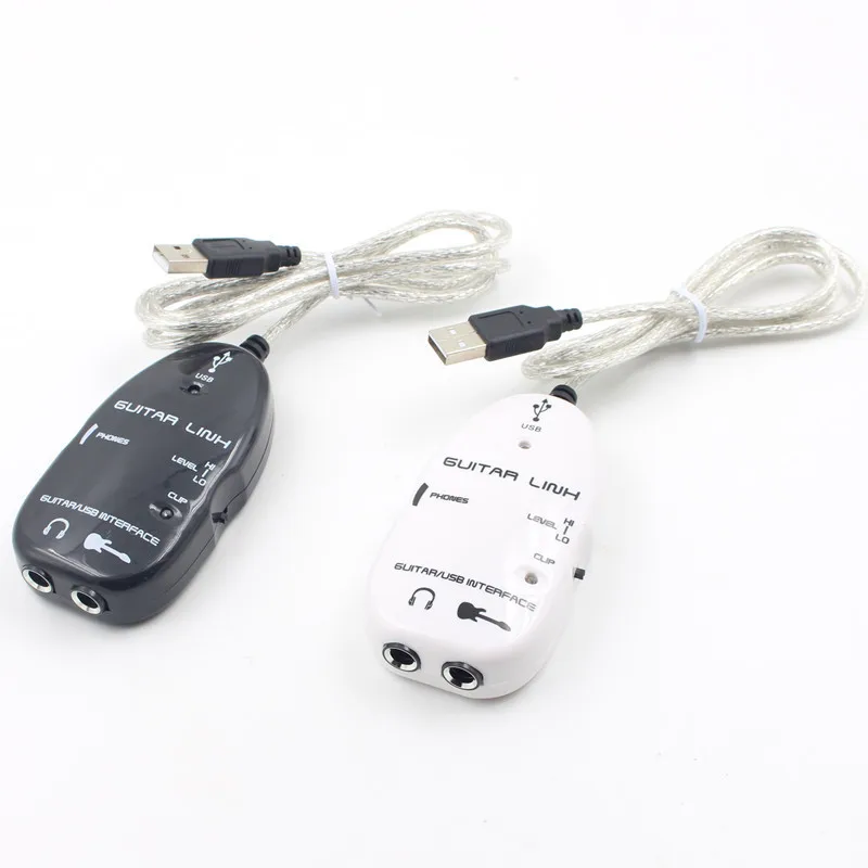 Черный адаптер электрогитары на USB интерфейс Соединительный кабель аудио адаптер для ПК/MAC записи