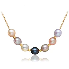 2016 Nueva Joyería de La Perla Natural de Agua Dulce de La Perla Multicolor Collar de Perlas Colgante de Plata de Ley 925 Joyería Para Las Mujeres Regalo